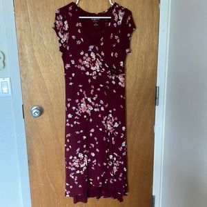 AGlow Maternity Floral Maroon Dress